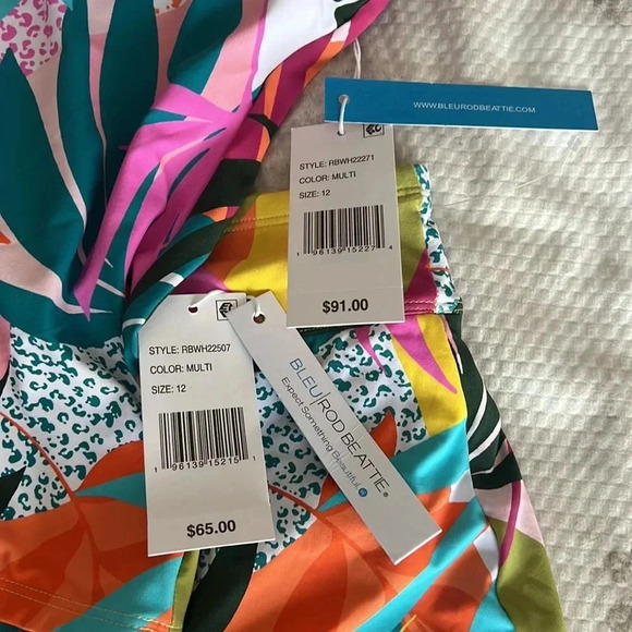 Bleu Rod Beattie Wild At Heart Key Hole High Neck Tankini Top and Skirted Bottom - Picture 10 of 11